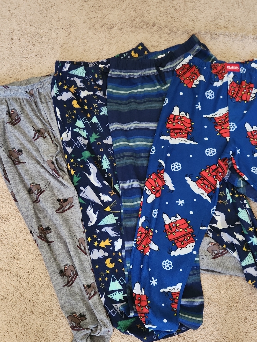Set Of 4 Cozy Pajama Pants  Size Boys 14/16